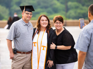 Family photo before the College of Arts and Sciences Commencement Ceremony at Thompson-Boling Arena.